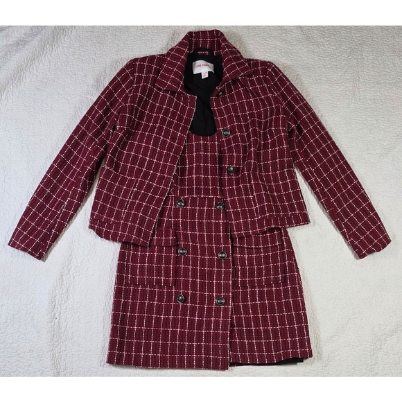 Joe Fresh Jackets & Blazers - Joe Fresh Red Plaid Jacket & Skirtall Dress Set
